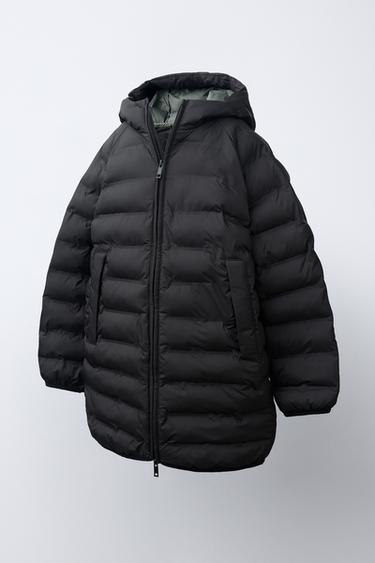 WATER-REPELLENT LONG PUFFER COAT - Black by Zara