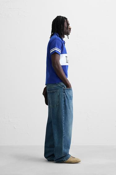 COLOUR BLOCK FLAG POLO SHIRT - Blue by Zara - Image 3