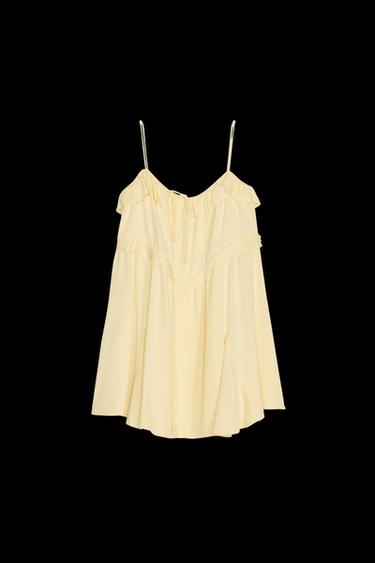 ZW COLLECTION SHORT DRESS WITH RUFFLES - Light yellow by Zara - Image 0