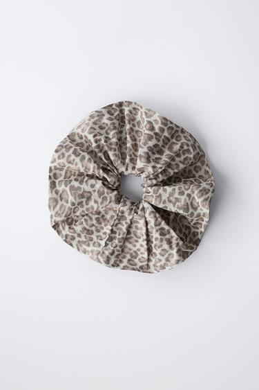 ANIMAL PRINT SCRUNCHIE - Brown / Ecru by Zara - Image 3