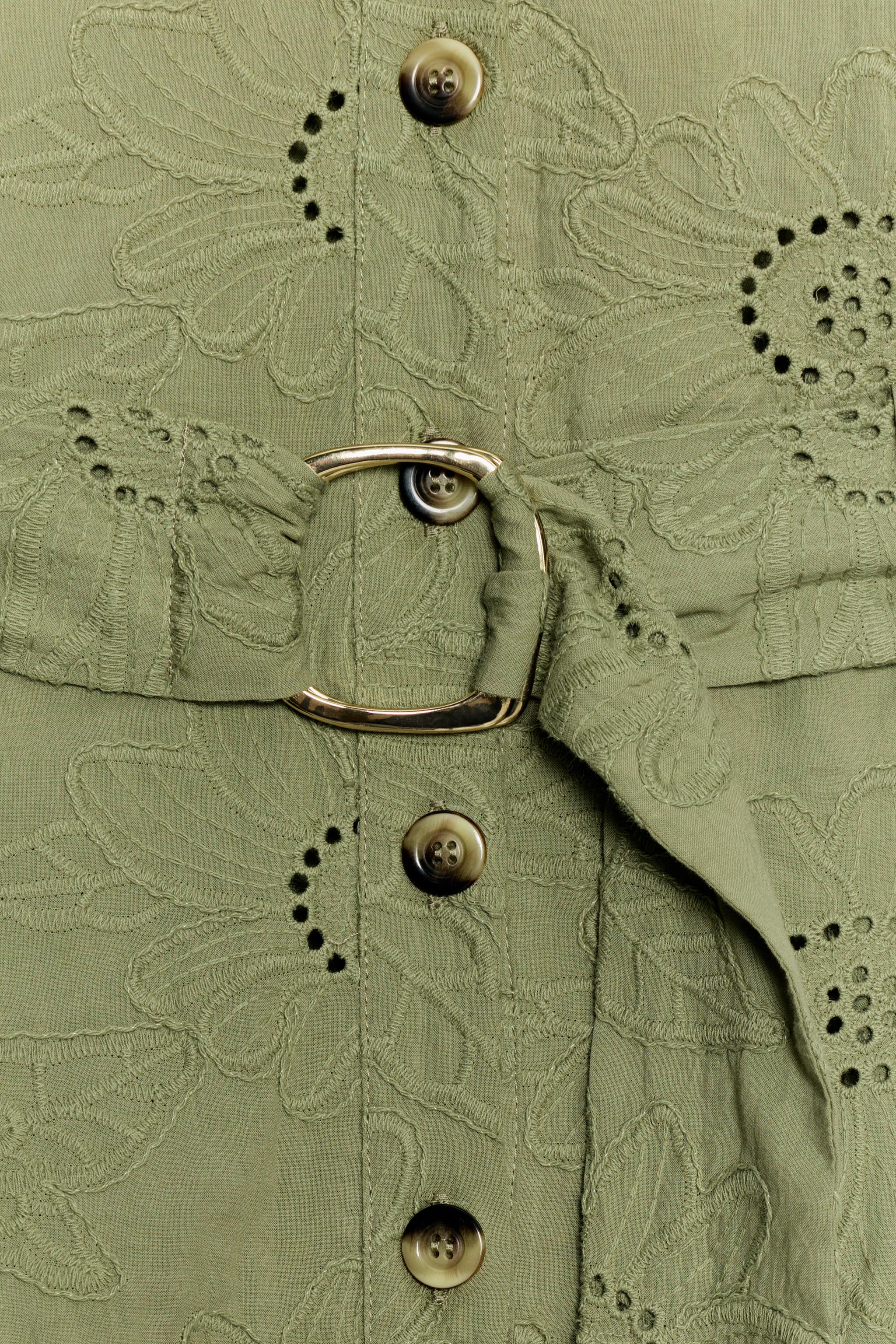 SHORT EMBROIDERED EYELET DRESS