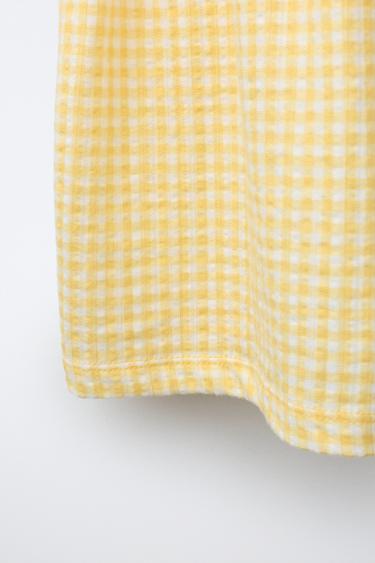 CROCHET GINGHAM DRESS - Yellow by Zara - Image 3