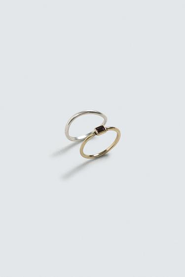 PACK OF 2 COMBINED METAL RINGS - Gold / Silver by Zara - Image 2