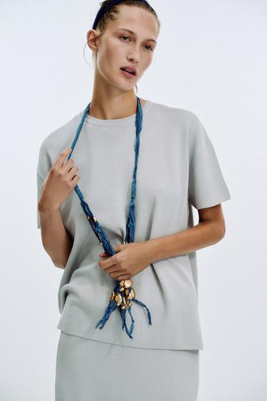 TOP OVERSIZE EN MAILLE UNIE - Gris perle de Zara - Image 1