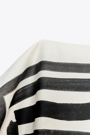 ZW COLLECTION PRINTED TOP - Black / Ecru by Zara - Image 6