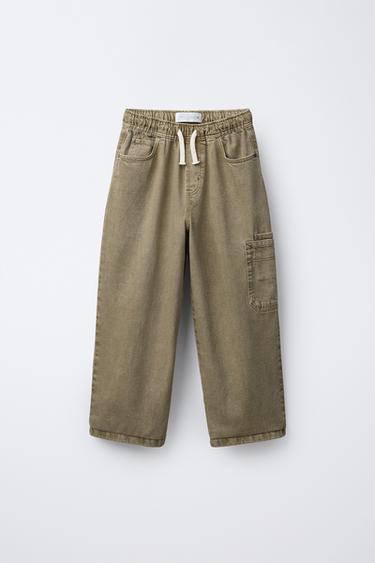 RELAXED FIT BAGGY TROUSERS - camel by Zara - Image 0