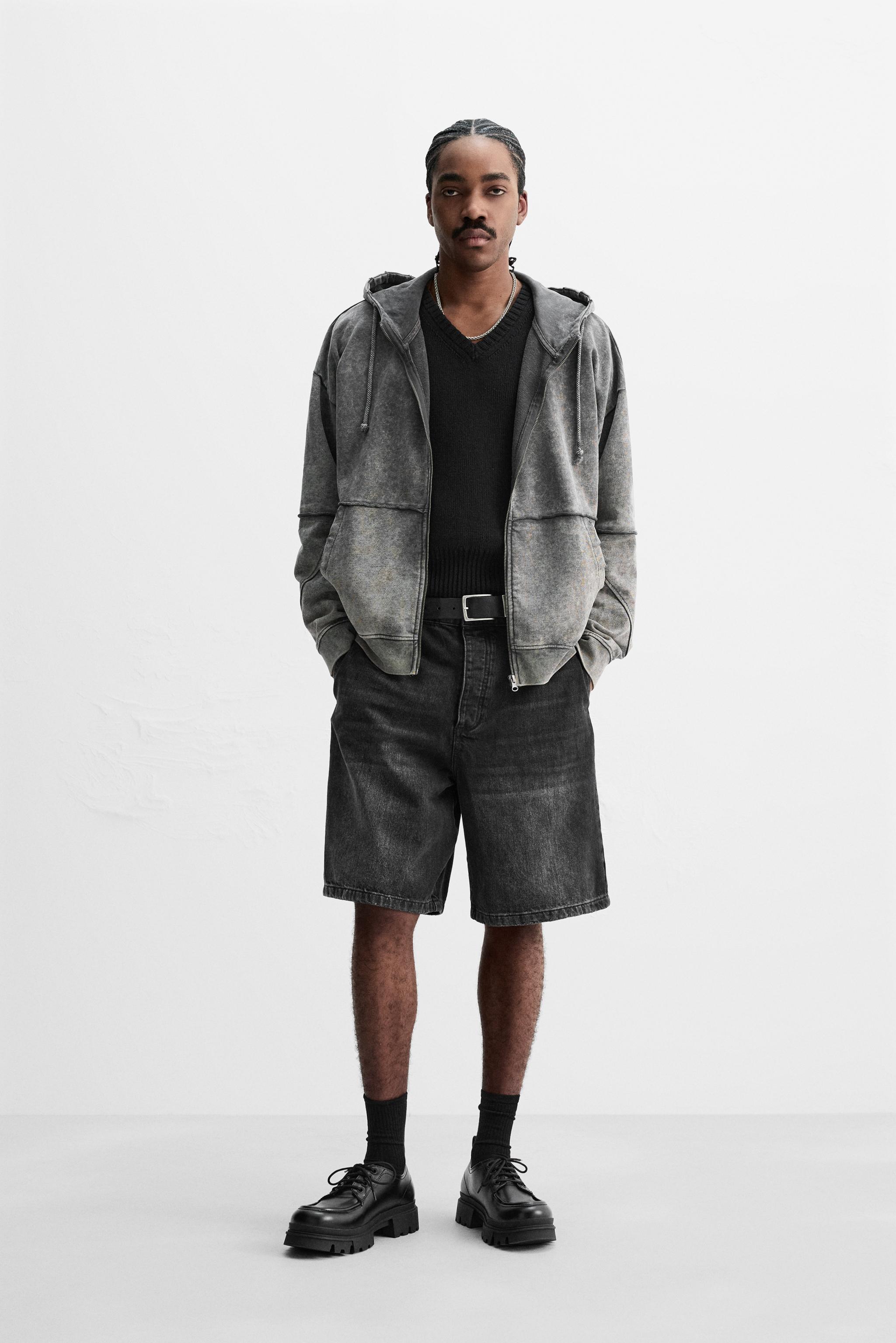 ACID WASH SWEATSHIRT - Grey | ZARA New Zealand