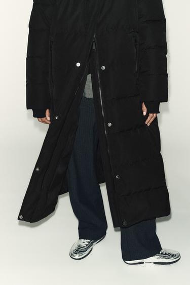 EXTRA LONG WATER-REPELLENT WINDPROOF HOODED DOWN PUFFER JACKET - Black by Zara - Image 3