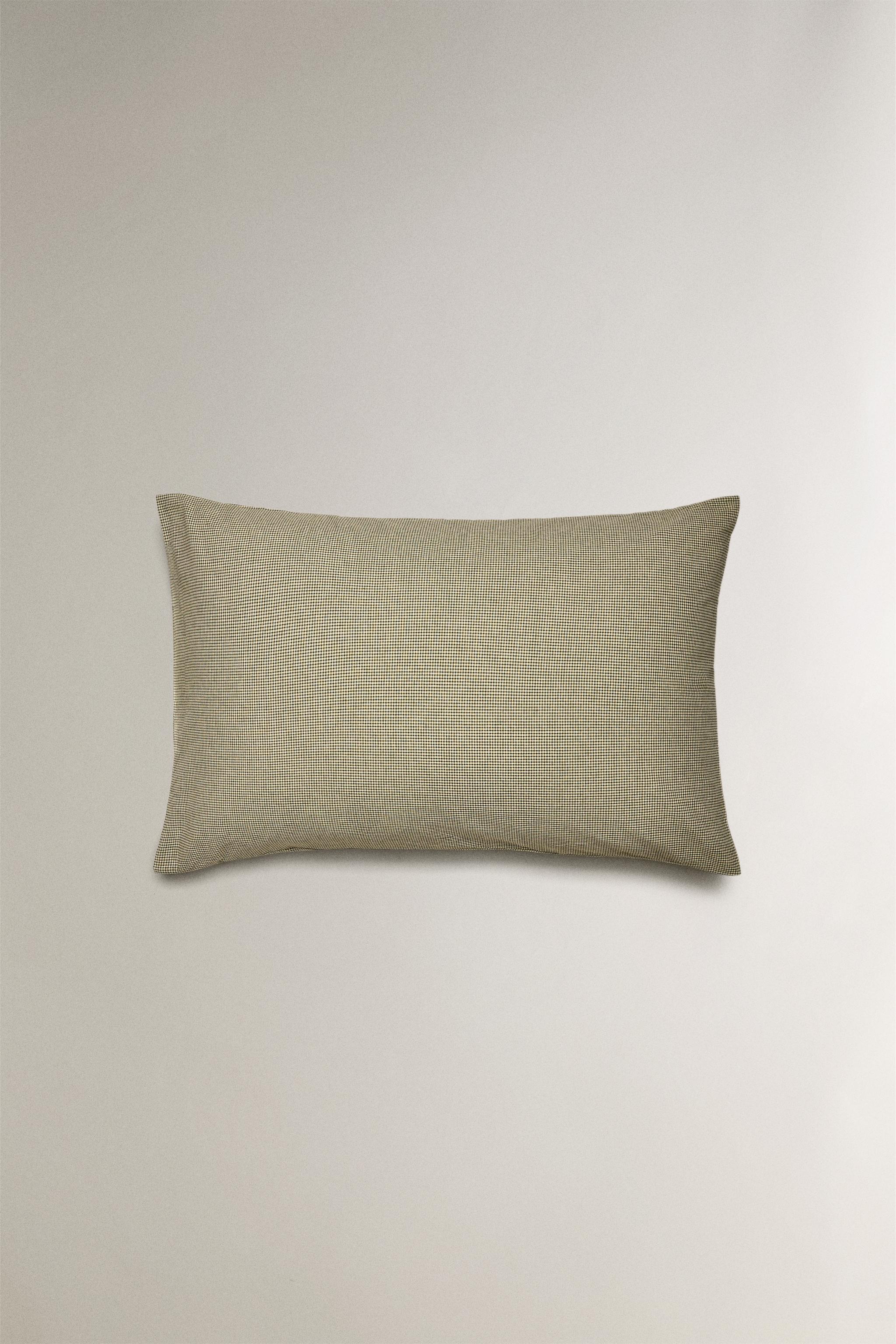 DYED THREAD CHECK CHRISTMAS PILLOWCASE