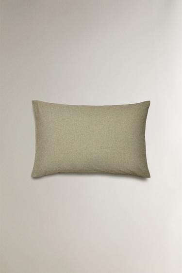 DYED THREAD CHECK CHRISTMAS PILLOWCASE - Green by Zara - Image 3