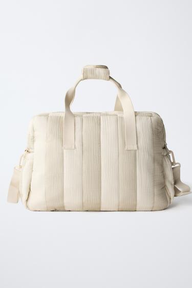 SAC MATERNITÉ À RAYURES - Blanc écru de Zara - Image 4