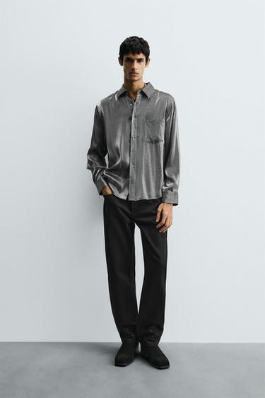 SHIMMER FLOWING SHIRT - Silver by Zara - Image 0