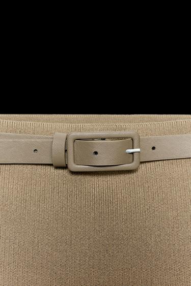 STRICKROCK MIT GÜRTEL - Helles Khaki von Zara