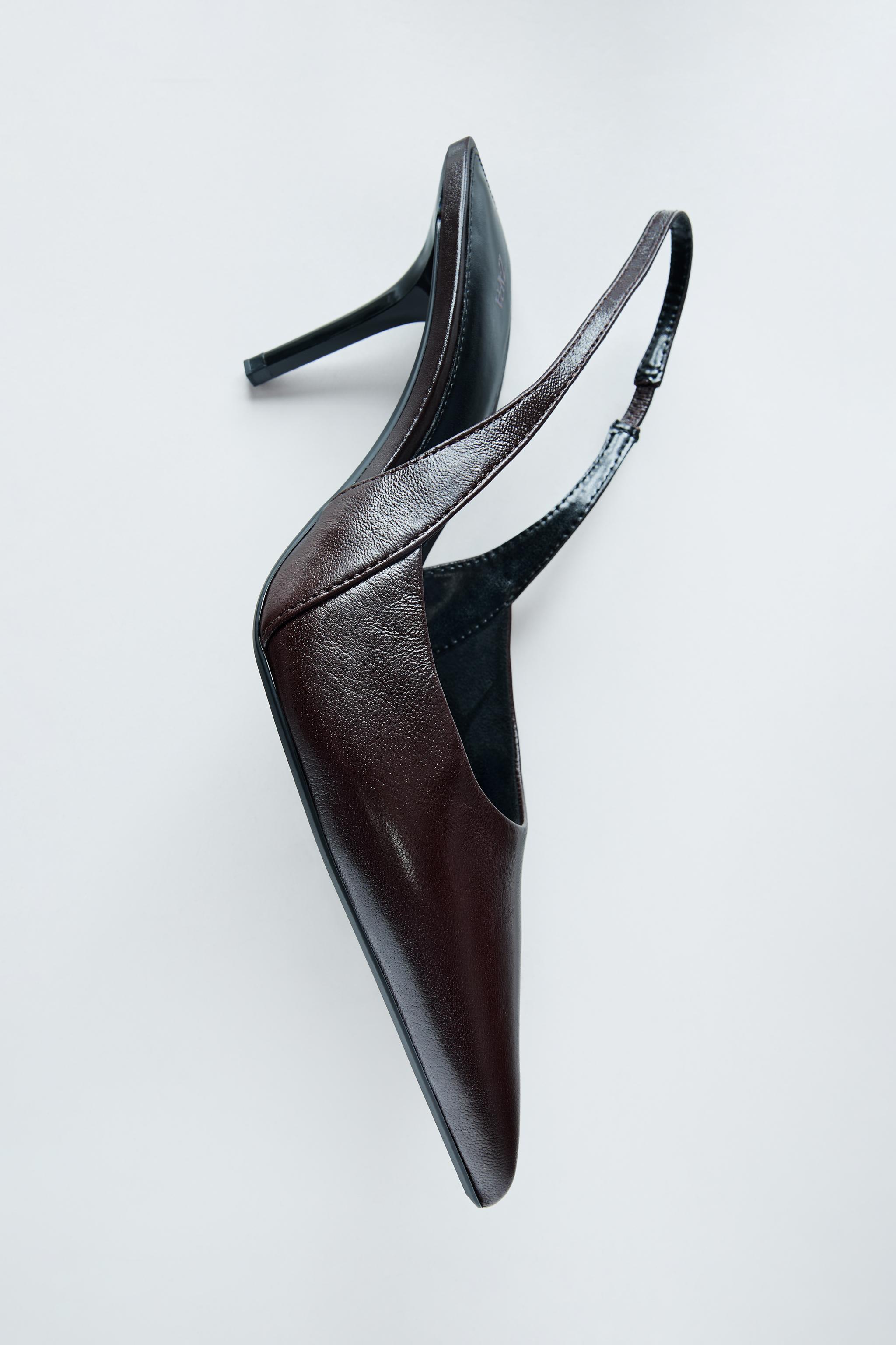 LEATHER SLINGBACK HEELED SHOES