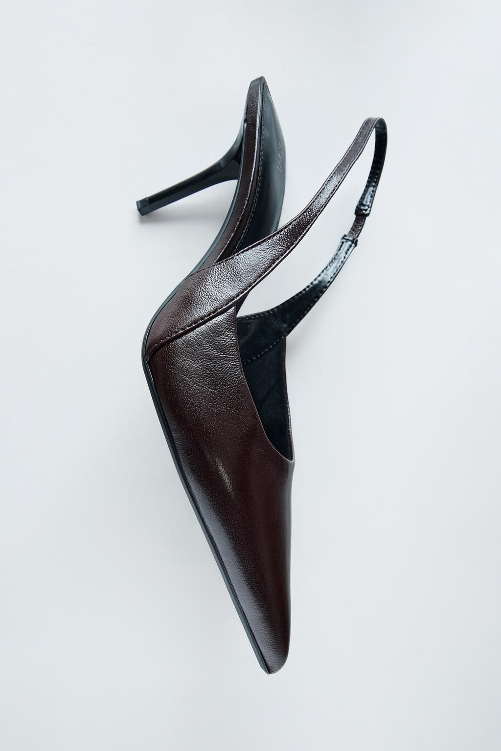 LEATHER SLINGBACK HEELED SHOES