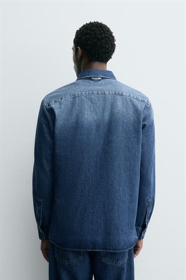 WASHED DENIM SHIRT - Mid-blue by Zara - Image 2