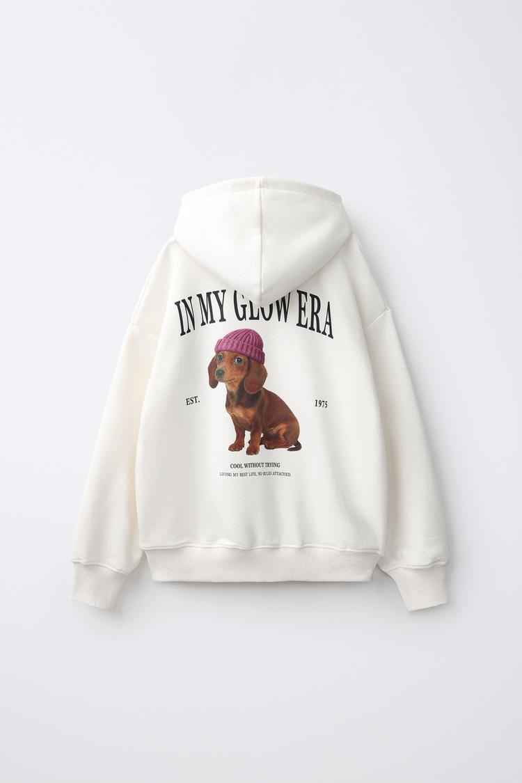 Buzo con capucha con estampado de perro 3