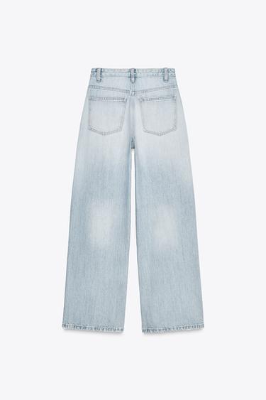 TRF HIGH-WAIST WIDE LEG CROSSOVER JEANS - Light blue by Zara - Image 5