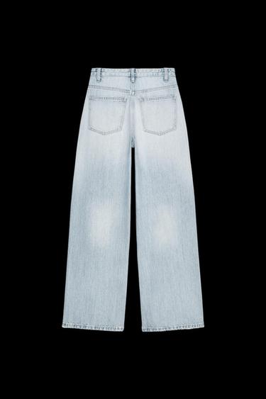 HIGH-WAIST WIDE-LEG TRF JEANS - Light blue by Zara