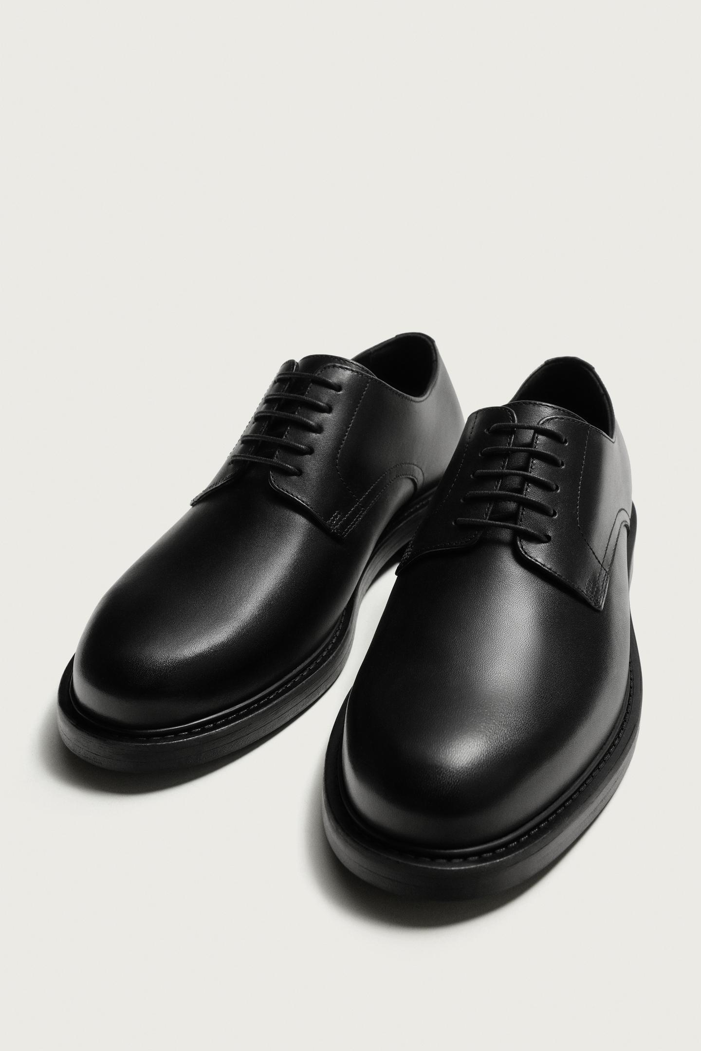Обувь Zara Leather Shoes для детей, цвет: Чёрный — фото 5