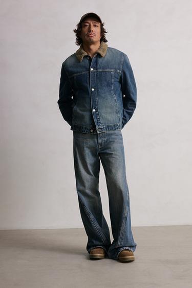 Zara 雙面牛仔外套 - 中藍色