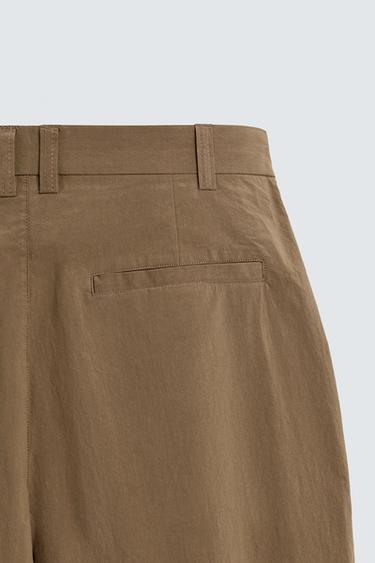 PANTALON TECHNIQUE COUPE LARGE DE COSTUME - Camel clair de Zara - Image 9