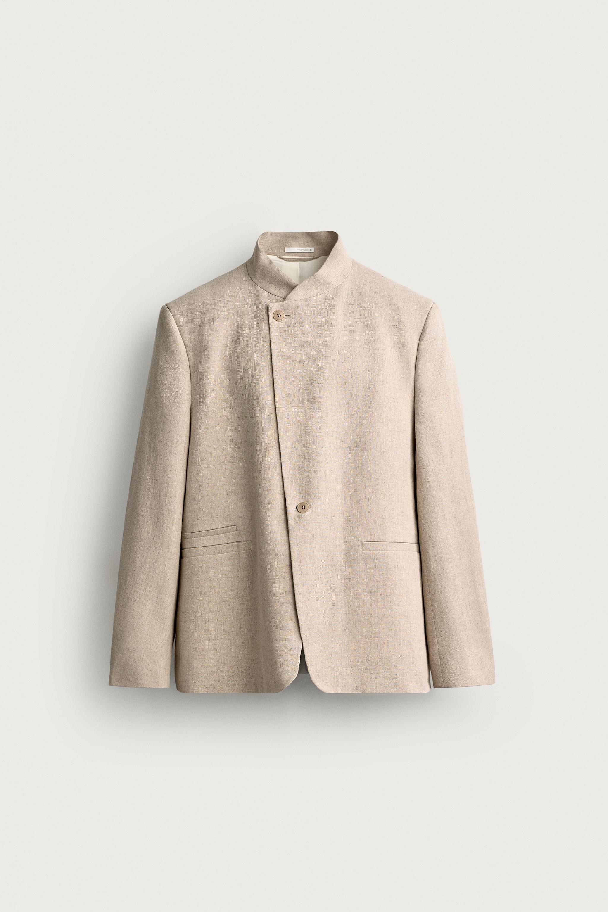 Мужские пиджаки Zara RELAXED FIT DOUBLE BREASTED SUIT BLAZER — фото 9