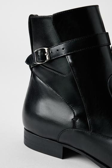 BOTTINES EN CUIR À BOUCLE BOBBY GILLESPIE X ZARA - Noir de Zara - Image 4
