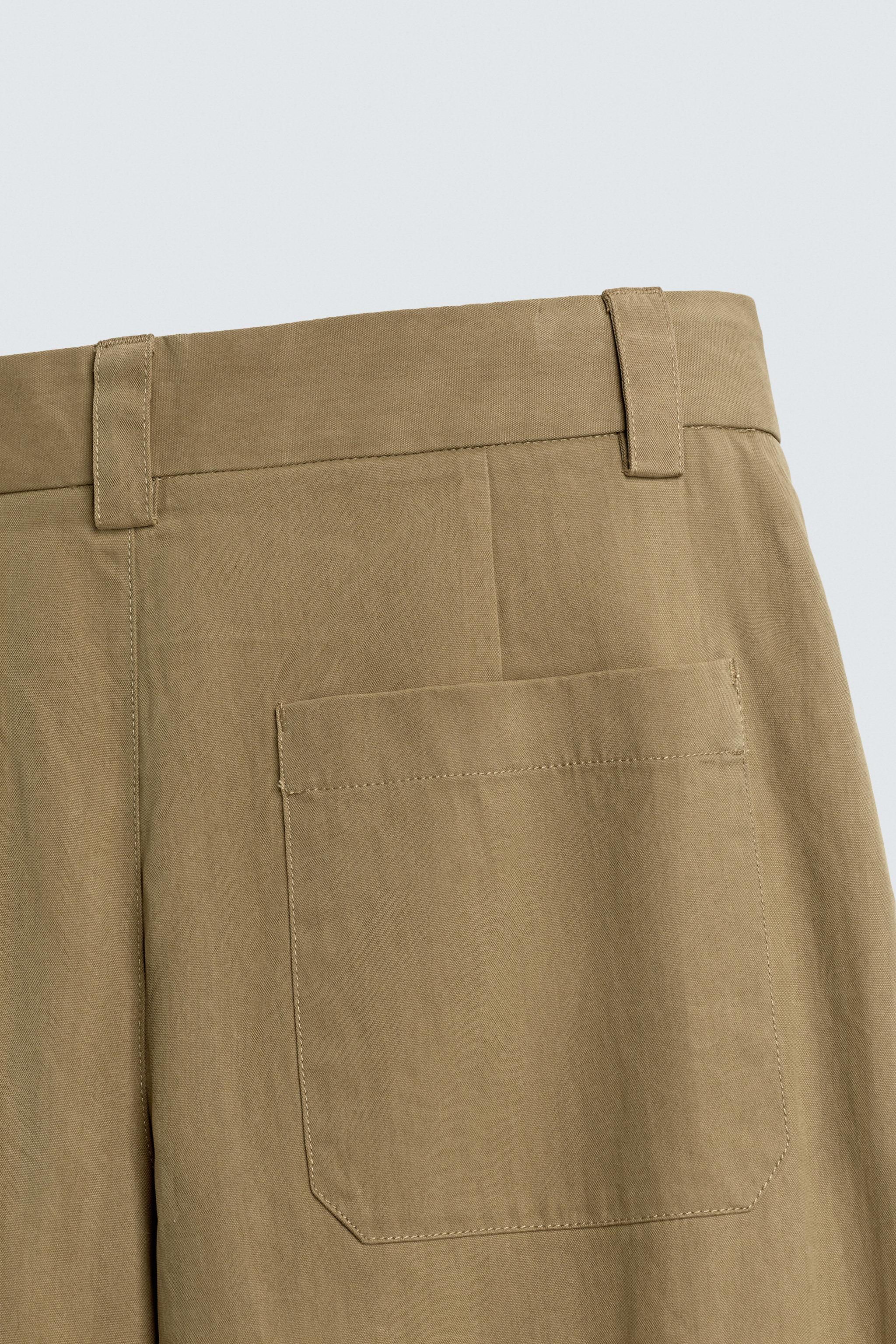 PLEATED BARREL FIT PANTS