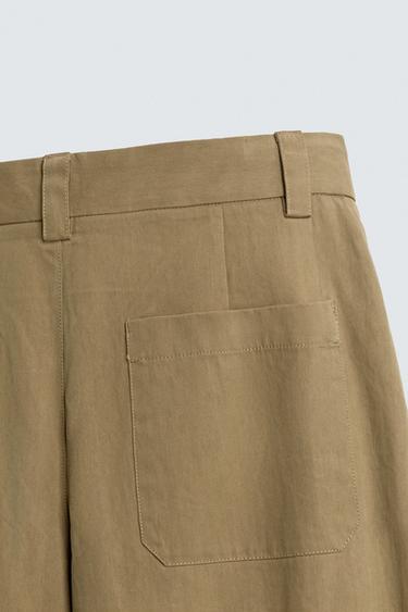 PANTALON BARREL FIT À PLIS - Beige de Zara - Image 8