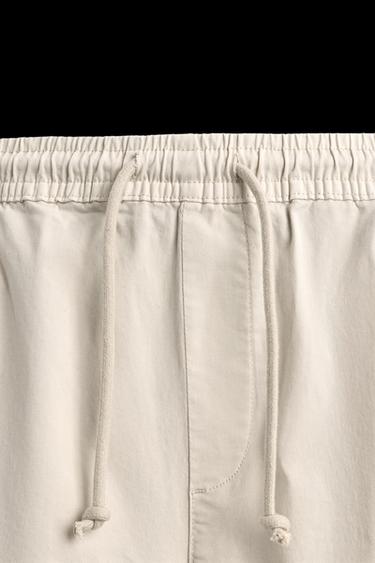 Zara SLIM FIT CARGO PANTS - Ice