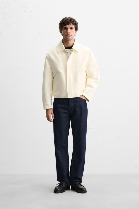 クロップドフィットコットンジャケット - エクリュ | ZARA Japan / 日本