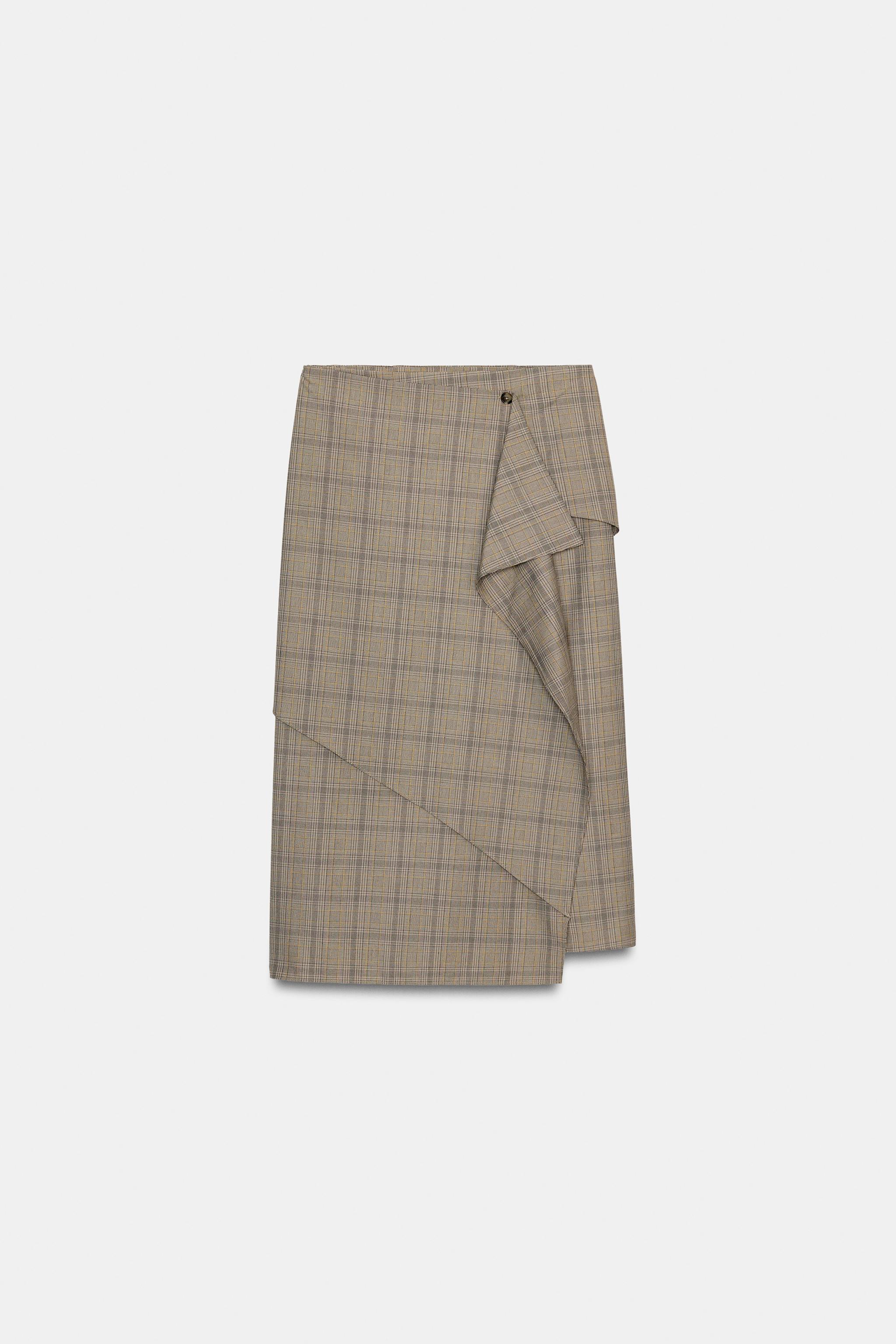 PLAID RUFFLED SKIRT ZW COLLECTION