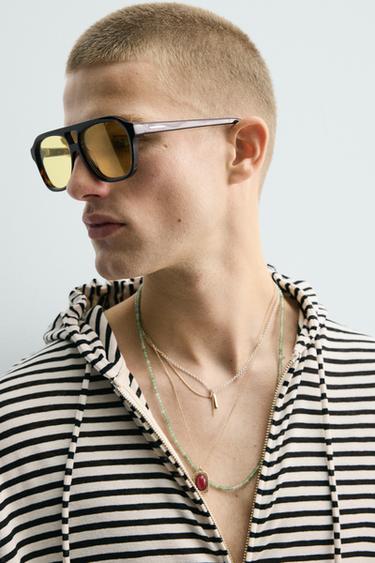 SWEAT JACQUARD RAYURES ZIP HOODIE - Blanc / Noir de Zara - Image 6