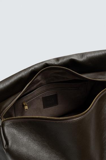 XL LEATHER CROSSBODY BAG - Brown by Zara - Image 5