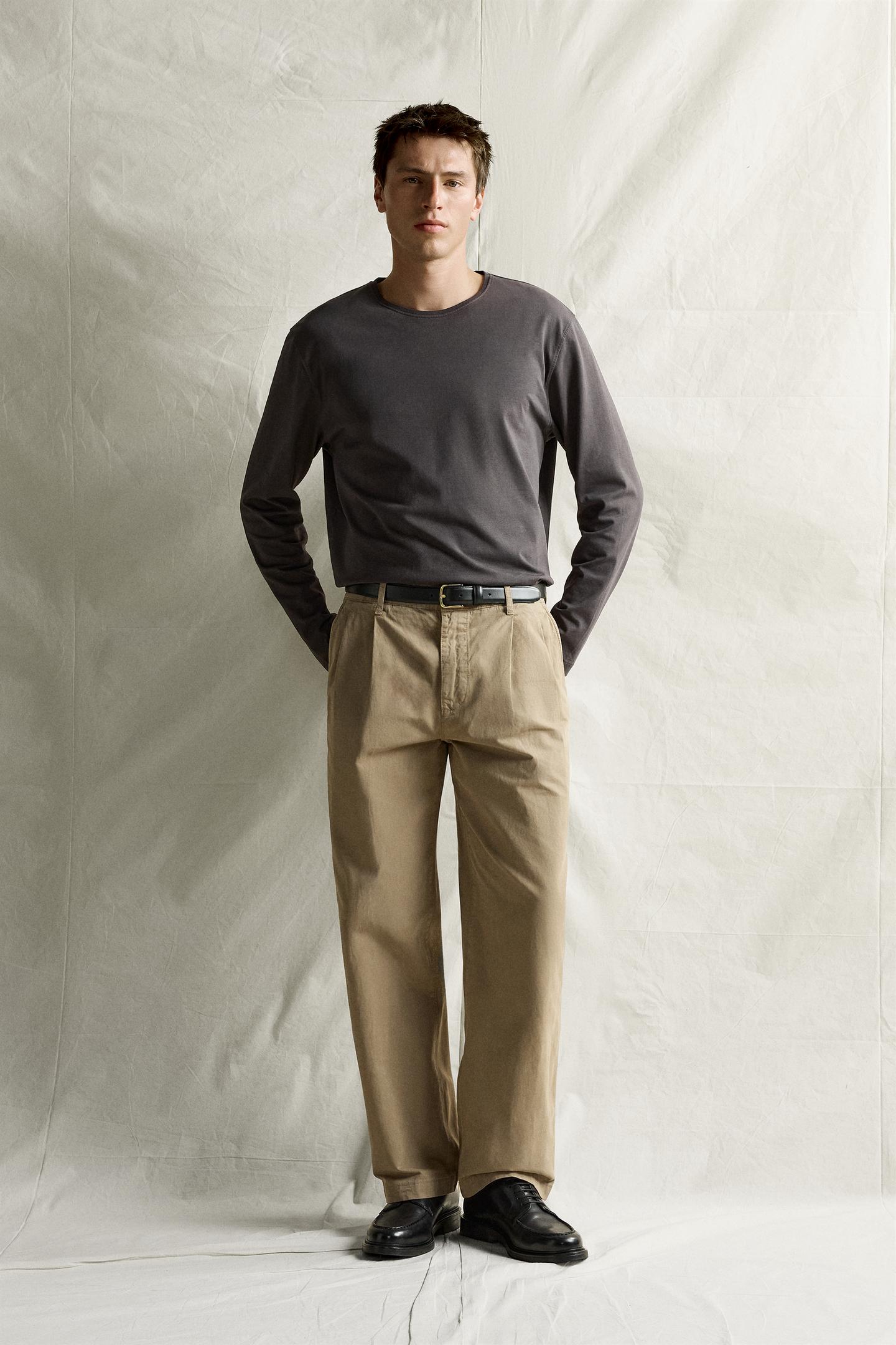 Мужская футболка Zara Supima® Long Sleeve, цвет: Шоколадный — фото 1