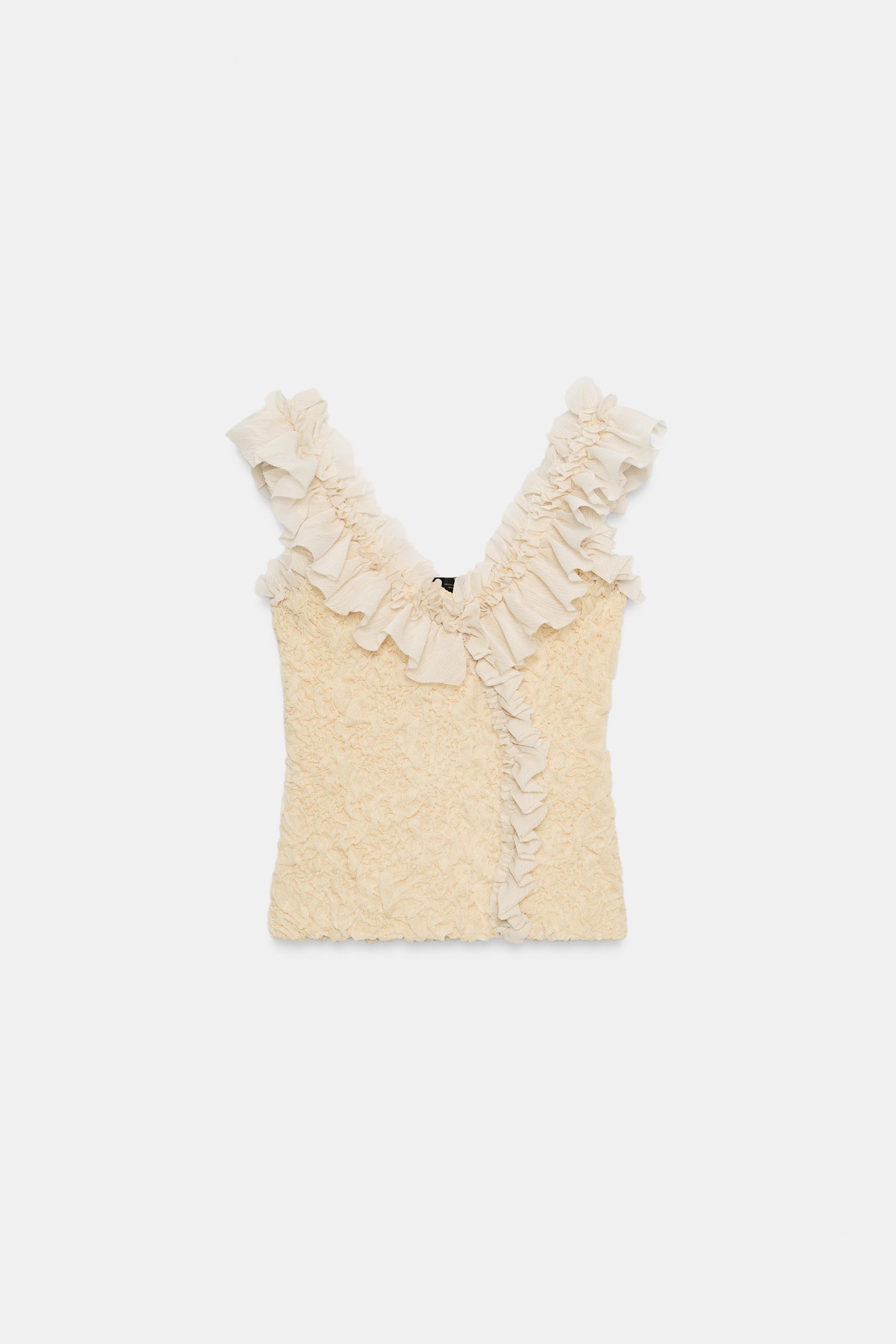COMBINATION ROMANTIC KNIT TOP
