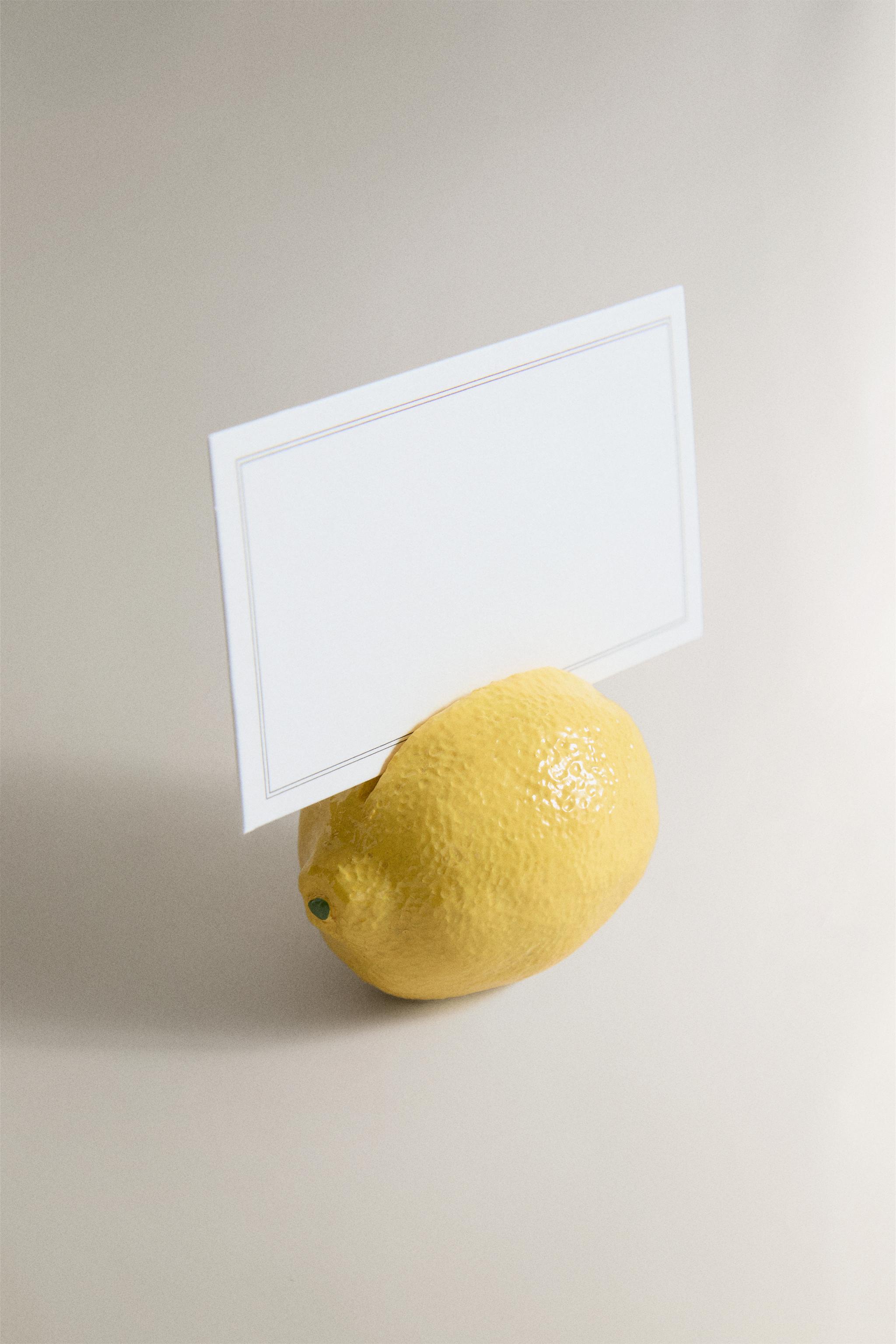 LEMON PLACE CARD HOLDER PACK (PACK OF 4) — Yellow