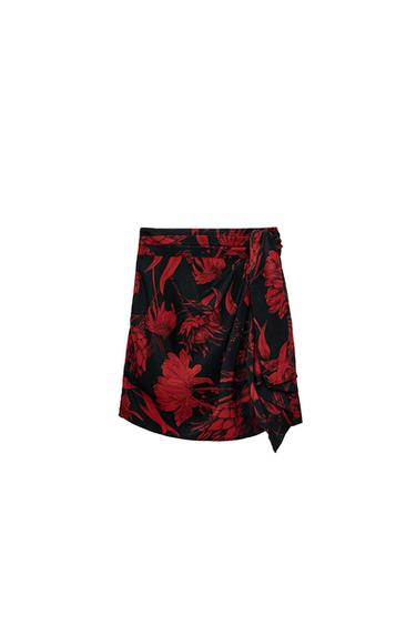 TIED PRINT SKIRT