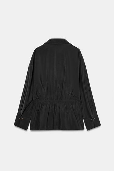 FLOWING SAFARI SHIRT - Black by Zara - Image 6