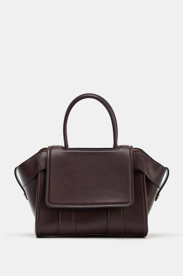 BOLSA CITYBAG COM ABA - Vermelho-bordô da Zara