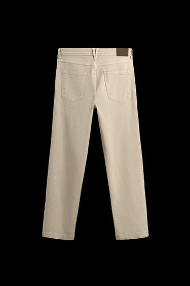 Zara STRAIGHT FIT PANTS - Ecru