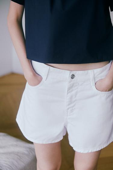 Z1975 MID-WAIST MOM FIT SHORTS - White by Zara