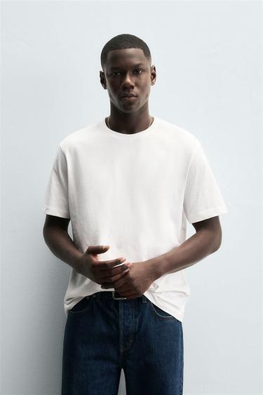 SET VAN 3 MEDIUM WEIGHT T-SHIRTS - Wit van Zara