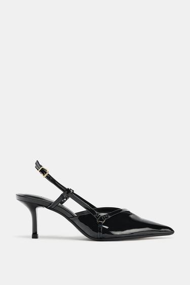 STRAPPY HIGH-HEEL SHOES WITH BUCKLE - Black by Zara