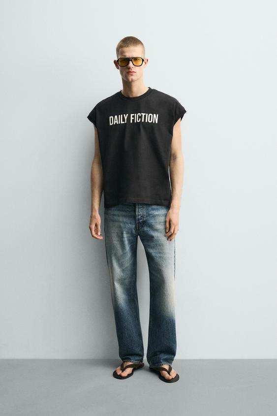 RELAXED FIT TEXT TANK TOP from Zara - $39.90