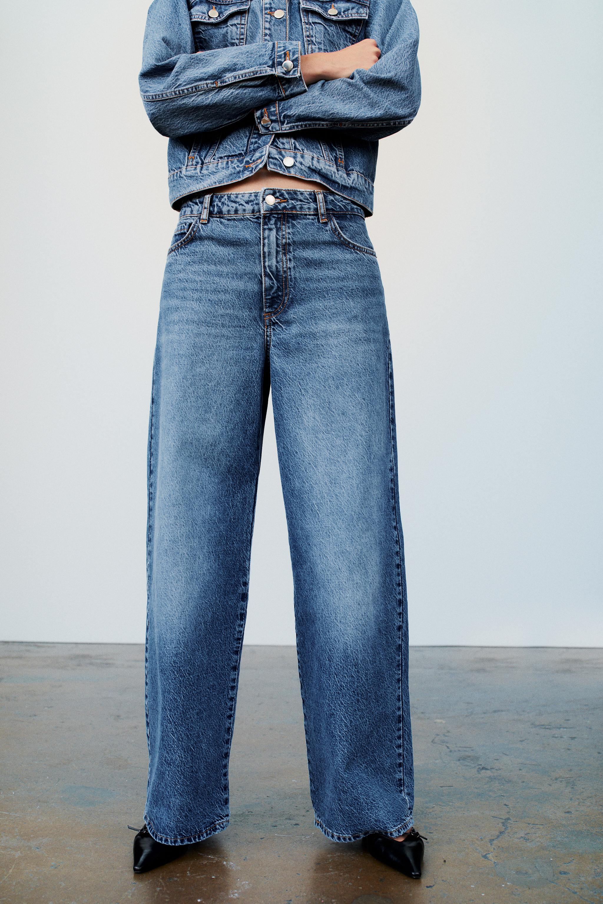 Shop ZARA 2023-24FW HIGH-WAISTED PAPERBAG BAGGY JEANS Z1975 (5862