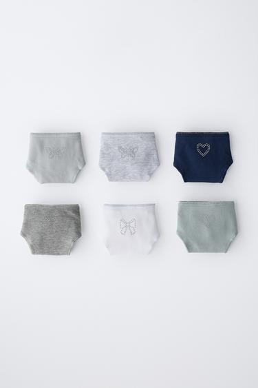 6-14 AÑOS/ PACK SEIS BRAGUITAS STRASS FORMAS - Multicolor de Zara
