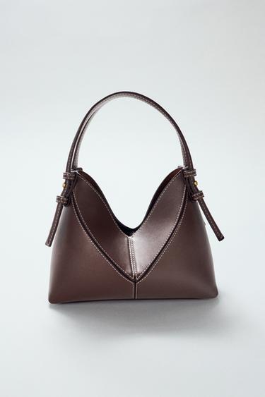 MINI SACA PESPUNTES - Chocolate de Zara