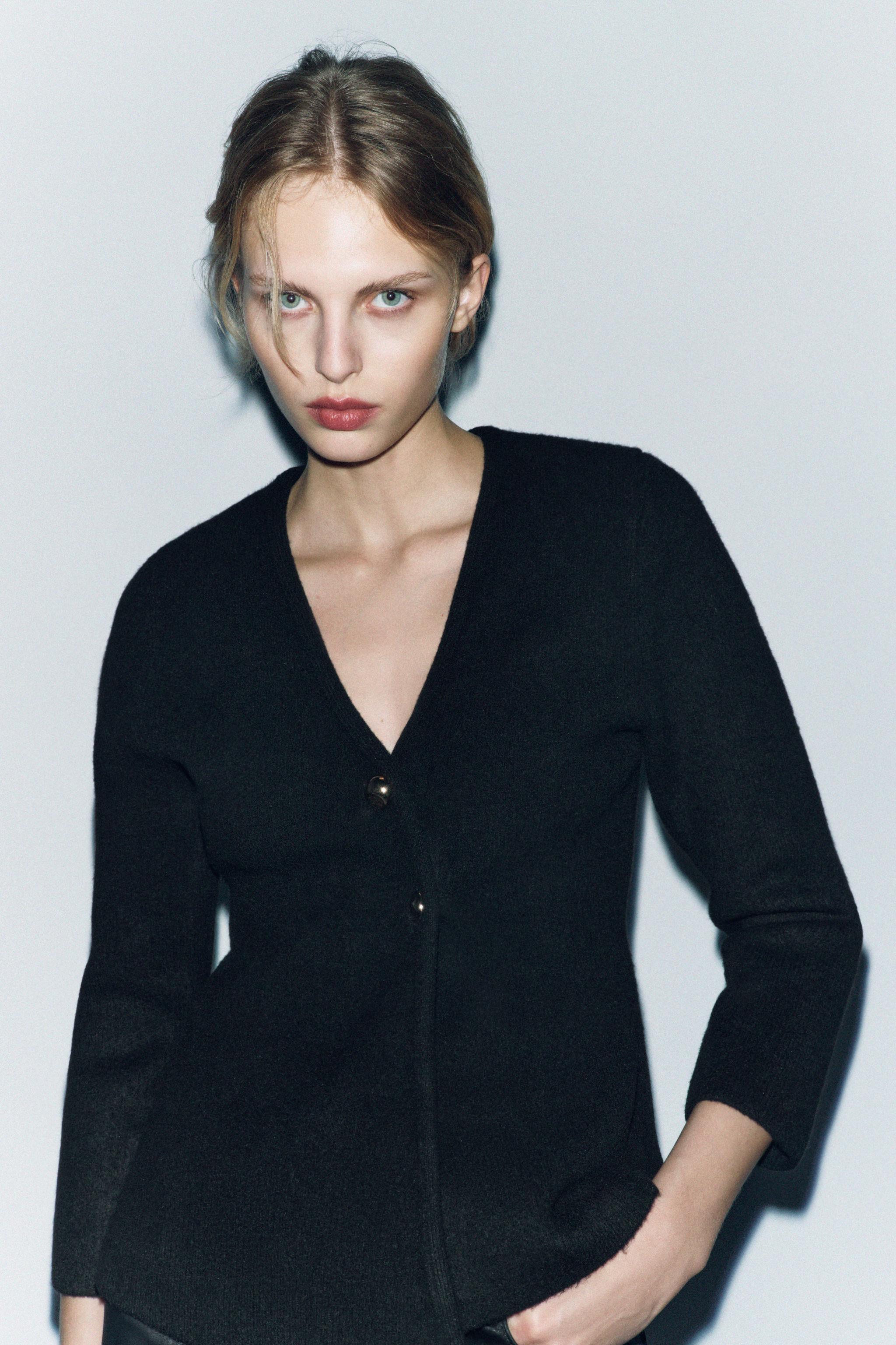 Black cardigan zara online